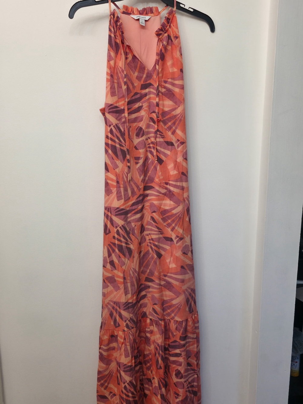 Nine West Peach & Mauve Ruffle-Trim Dress